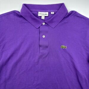 Lacoste Polo Shirt Mens Size 3XL Purple Short Sleeve Golf Gator Logo Classic